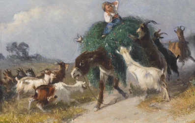 Goats Conquering a Hay Wagon
